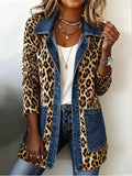 Nieves | Giacca Lunga Leopardata con Denim