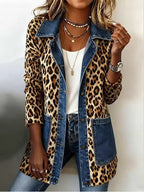 Nieves | Giacca Lunga Leopardata con Denim