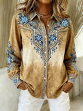 Tucson™ | Camicetta con Bottoni a Fiori Vintage Western
