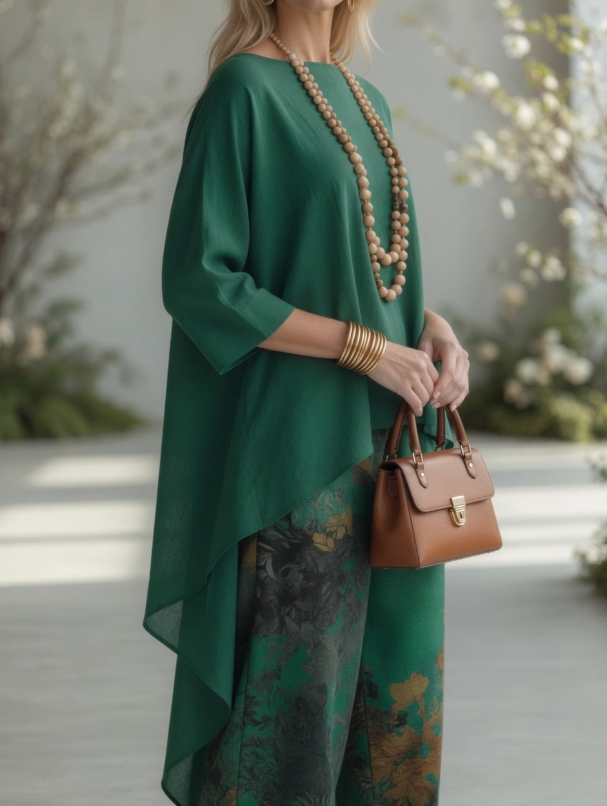 Luna | Completo Vintage con Stampa Botanica